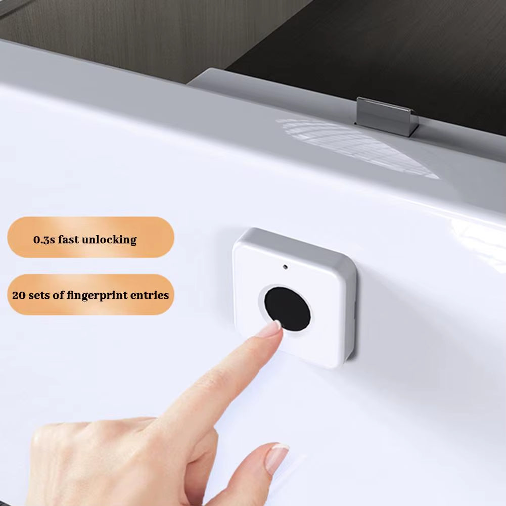 Fingerprint Cabinet Lock Smart Drawer Lock 0.8S Quickly Unlock for Office/Home Wooden Cabinet Drawer Storage