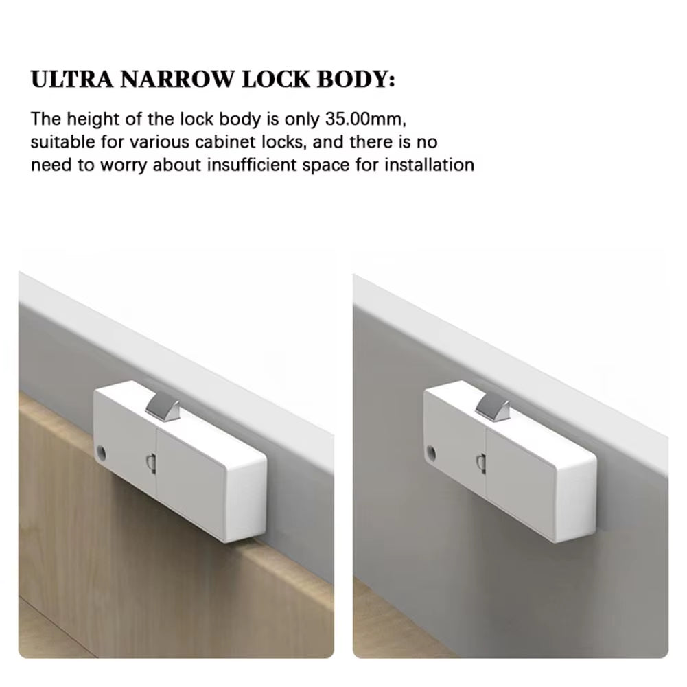 Fingerprint Cabinet Lock Smart Drawer Lock 0.8S Quickly Unlock for Office/Home Wooden Cabinet Drawer Storage