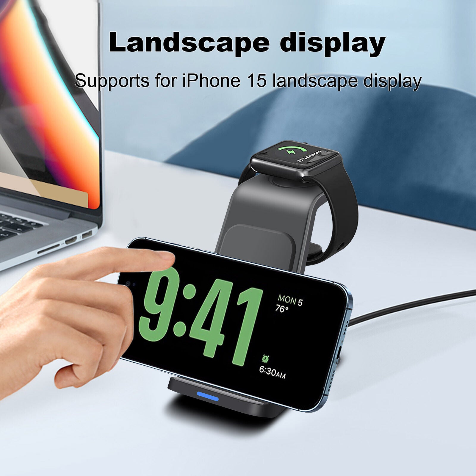 3-in-1 Wireless Charging Dock Station for Apple Watch and iPhone 16/15/14/13