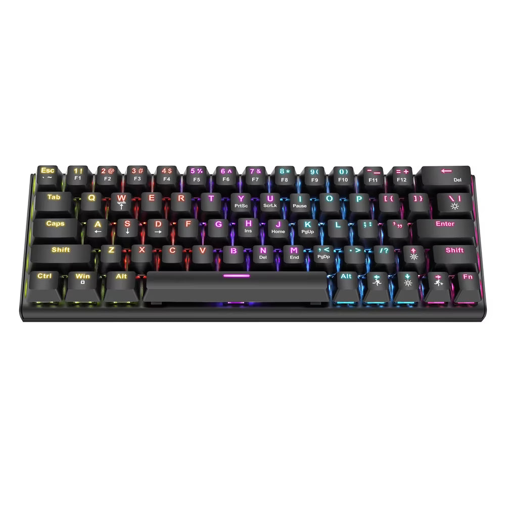 G101D Portable Mechanical Gaming Keyboard with RGB Backlit Keyboard 63 Keys Type-C Wired Keyboard for Laptop Tablet