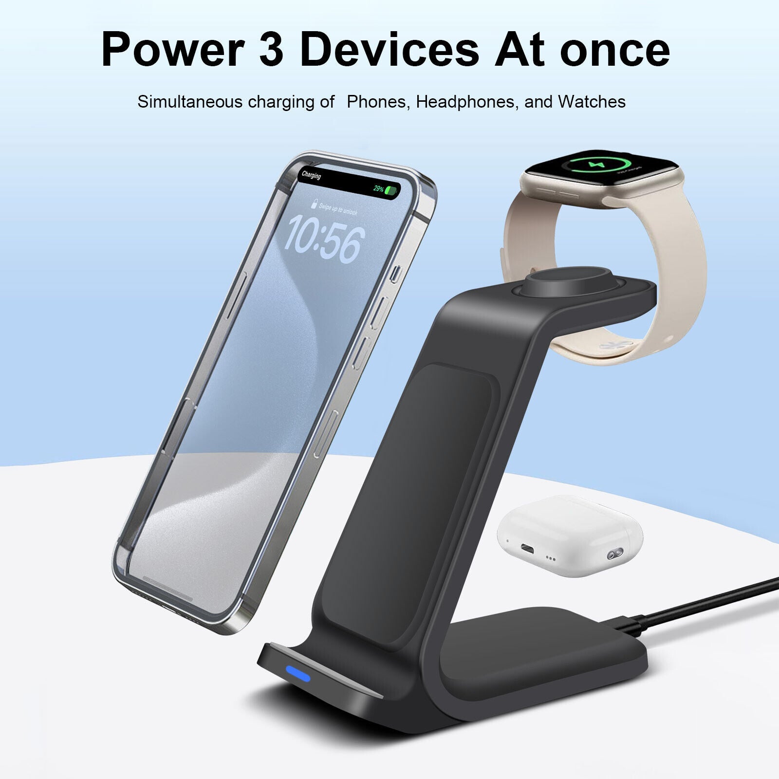 3-in-1 Wireless Charging Dock Station for Apple Watch and iPhone 16/15/14/13