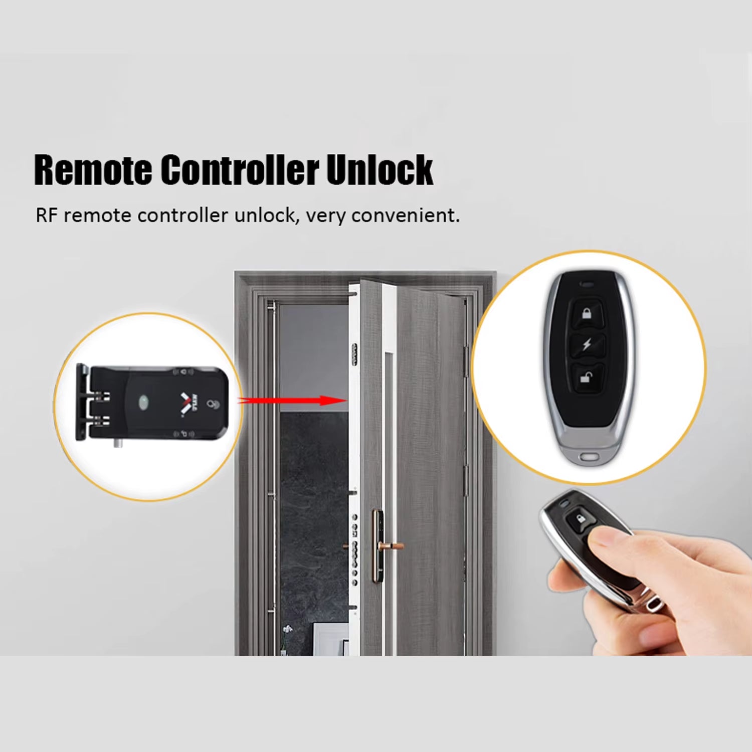 Wireless Smart Remote Inivisble Door Lock Fechadura Inteligente Keyless Entry Home Door Lock for Office